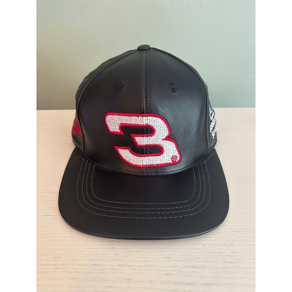 Dale Earnhardt JH Design‎ Black Leather NASCAR Hat 3 GM Goodwrench Racing Cap OS